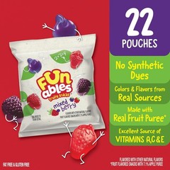 Funables Mixed Berry Fruity Snacks – 22 Count Box, Gluten Free, Fat Free