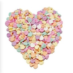 Candy Shop Conversation Hearts, Assorted Pastel Colors, Sweet Fruity F