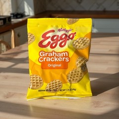 Eggo Waffle Shaped Graham Crackers, School Approved Smart Snacks, Original Flavo