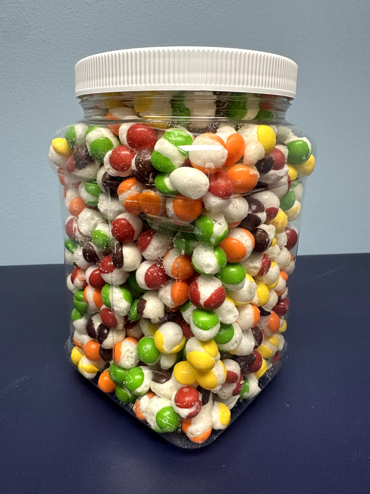 Two x 1.6 lb XL jar of freeze dried skittles