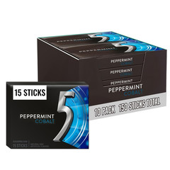 5 Gum Peppermint Cobalt Sugar Free Chewing Gum Bulk, 15 Sticks, Pack (10)