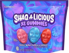Shaq-A-Licious Xl Gummies Original Flavor Chewy Candy, Bag 11.8 oz (2pack)