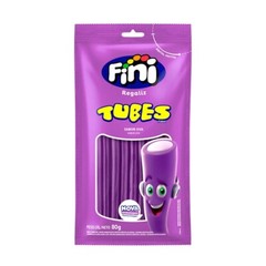 Fini Regaliz Tubes – Grape Flavor – 1 Bag 80g (2.82 oz)