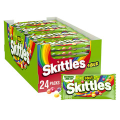 Skittles Sour Chewy Candy, Full Size, 1.8 Oz, 24-Count