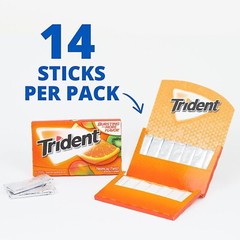 Trident Tropical Twist Sugar Free Gum, 12 Packs of 14 Pcs (168 Total Pieces)