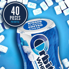 Gum White Peppermint Sugar Free Chewing Gum Bulk Pack, 40 Piece Bottle (Pack of