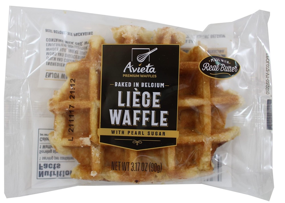 Avieta Belgian Pearl Sugar Waffles, Individually Packed 3.17 Ounce, 12 Pack