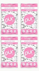 PUR Xylitol Chewing Gum BUBBLEGUM (55 Pieces, 4 Pack) Sugarless Vegan Pure