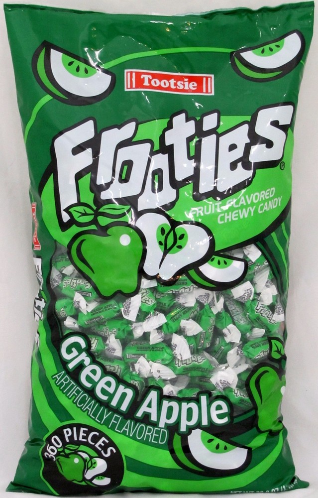 Frooties Green Apple Candy 360 Count Bag Tootsie Roll Bulk Candies 2.42 LBS