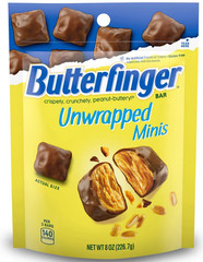 Butterfinger Unwrapped Minis Candy Bars Chocolatey Peanut-Buttery, 8.0 oz