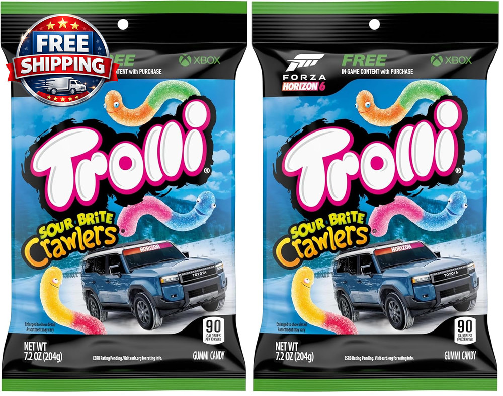 Sour Brite Crawlers Candy, Cherry-Lemon, Strawberry-Grape & Orange-Lime, Sweet a