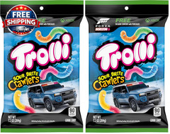 Sour Brite Crawlers Candy, Cherry-Lemon, Strawberry-Grape & Orange-Lime, Sweet a