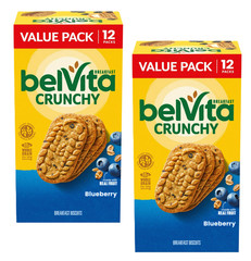 belVita Blueberry Breakfast Biscuits, Value Pack – 24 Packs with 4 Biscuits Each