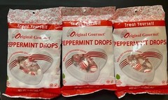Original Gourmet Peppermint Drops 3 ten oz. bags– Soft Center – Large 10oz Bags