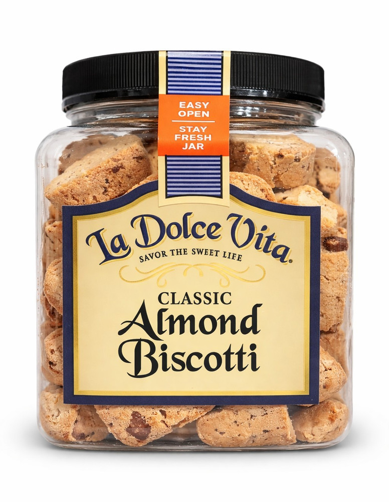 La Dolce Vita Classic Almond Biscotti Almond Flavor Cookie Jar