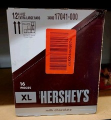 HERSHEY’S Milk Chocolate XL Candy Bars, 4.4 Oz 12 Count 16 Pieces