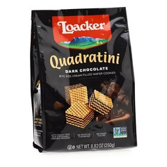 Loacker 8.82 oz Dark Chocolate Quadratini Wafers, Crispy