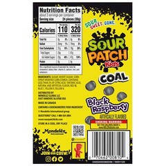 SOUR PATCH KIDS Holiday Coal Sour Candy Pack of 3 Gummy Treats 3.1oz Each