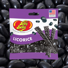 Black Licorice Jelly Beans on the Go Bags, Soft and Chewy Old Fashioned Candies,