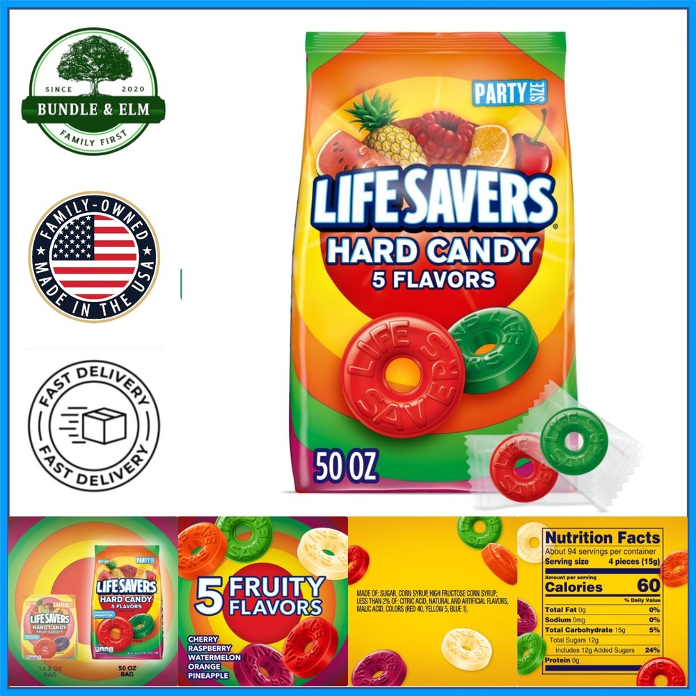 50 oz Bulk Bag of Mixed Fruit Hard Candy for Birthdays and Holidays