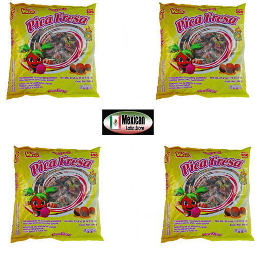 Vero Pica Fresa, Strawberry flavor 4×100 Mexican candy 400pcs sale
