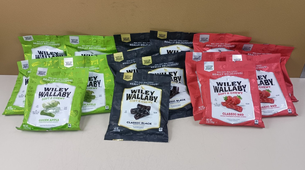 Wiley Wallaby Licorice 5 Green Apple 5 Classic Red Strawberry 5 Classic Black