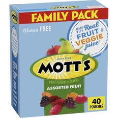Mott’s Assorted Fruit Flavored Snacks, Made with Real 40 Count (Pack of 1)