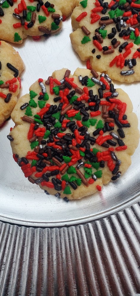 2 Dozen Home Baked Shortbread with Colorful Sprinkles Cookies