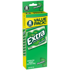 EXTRA Spearmint Sugarfree Chewing Gum, 15 Pieces (Pack of 16)