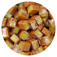 Green Apple Caramel Squares Candy, 2 Pound Bulk Bag (Approximately 125…