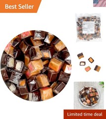 Sweet Assorted Caramel Squares – 1 lb Bag of Individually Wrapped Delights