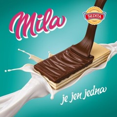 Traditional Czech Sedita Mila Biscuit Bar with Milk Cream Filling Cocoa Waffers