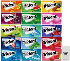 Trident Sugar-Free Chewing Gum Assortment 15 Flavors 14 Stick Packs