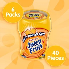 Sugar-Free Chewing Gum, Chews, 40 Pieces Per Bottle, Pack of 6