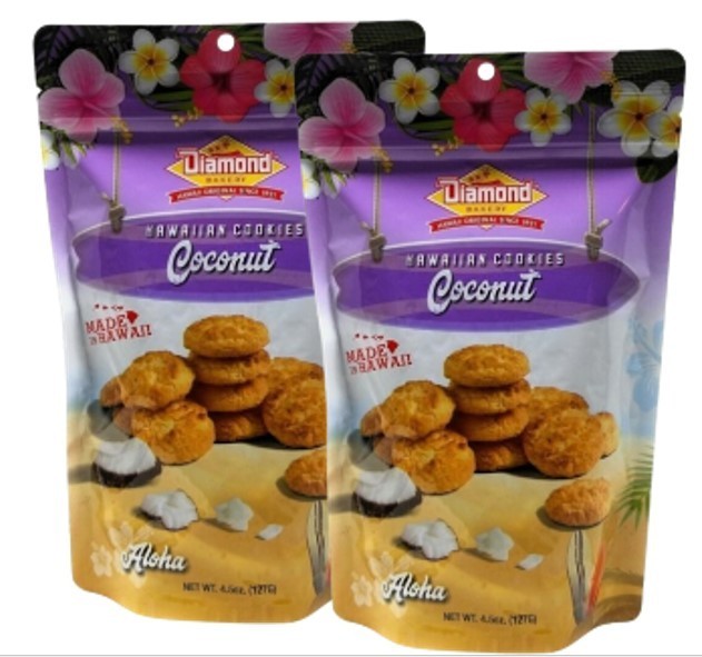 Diamond Bakery Hawaiian Coconut Cookies 4.5 oz Resealable Pouch – 2 bag