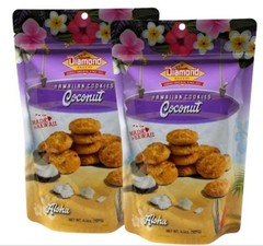 Diamond Bakery Hawaiian Coconut Cookies 4.5 oz Resealable Pouch – ( 2 bag )