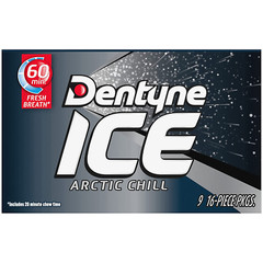 Dentyne Ice Arctic Chill Sugar Free Gum, 16 Count (Pack of 9) (144 Total Pieces)