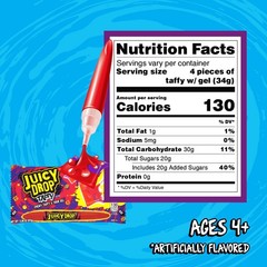 Juicy Drop Taffy Variety Pack, Assorted Flavors Sweet Chewy Candy with Sour Gel