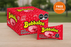 Bubbaloo Bubble Gum Assorted Mexican Chicle Candy 47 PCS (9oz Pack) Strawberry