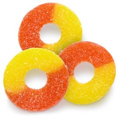PA Candy 4.5 lb Gummi Peach Rings Orange & Yellow Gummy Candy Sealed Bag