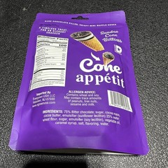 6 Packs Cone Appetit Dark Chocolate Mini Waffle Cone 4.23 Oz Each
