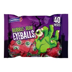 Colombina Scary Eyeballs Bubblegum, Halloween 40 Count (Pack of 1), Purple