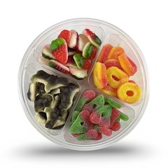 Halal Turkish Gummy Candy Tray – 4 Compartment Assorted Gummies (Approx. 1 lb 2