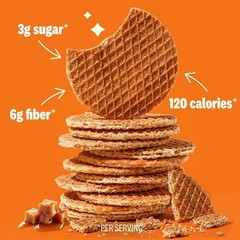 Luxuriously Chewy Dutch Caramel & Vanilla Stroopwafels – Healthy Snack 12 Pack