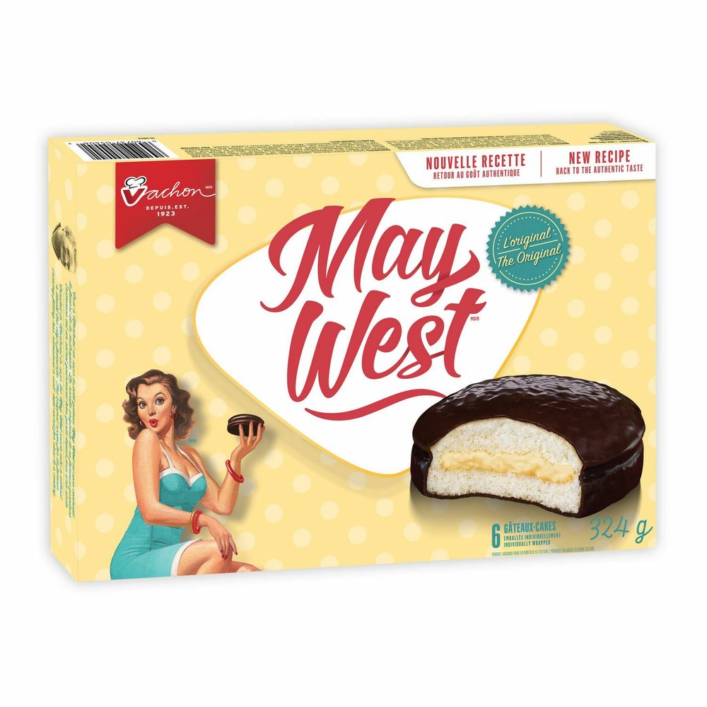 2 Boxes Vachon May West Cake 6 Count 336g -12 Total Cakes Canada FRESH DELICIOUS