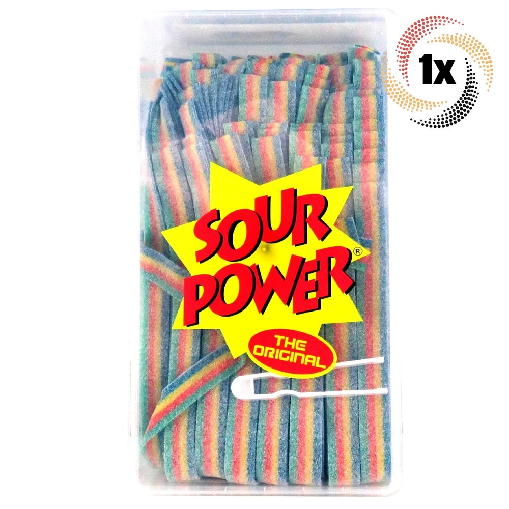 Sour Power Quattro Assorted Candy Belts, 144 Belts Per Tub – 2.5lbs