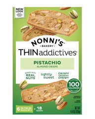🟢 New Nonni’s Bakery Thin Addictives PISTACHIO Real Nuts Almond Crisps 4.4oz