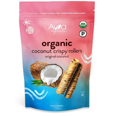 Ava Organics Coconut Crispy Rollers, 14.1 oz – Organic Coconut Snack Rolls.