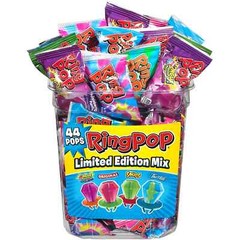 Ring Pop Assorted Flavors Lollipops Candy Tub Bulk Variety Pack (0.5 oz., 44 ct.