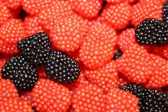 BAYSIDE CANDY RASPBERRIES GUMMY CANDY, 5LBS